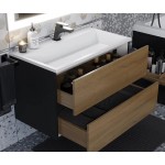 Тумба под раковину Uperwood Barsa 80 подвесная, черная, дуб сонома 293020539