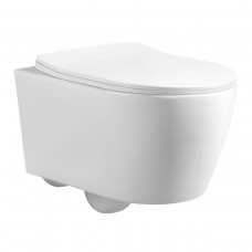 Унитаз подвесной Azario UNO 365х485x365 , безободковый, в комплекте с быстросъемным сиденьем микролифт AZ-2380