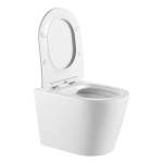 Унитаз подвесной Azario UNO 365х485x365 , безободковый, в комплекте с быстросъемным сиденьем микролифт AZ-2380