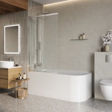 Душевая шторка на ванну BelBagno Luce VF-11-80/145-C-Cr, профиль хром, стекло прозрачное