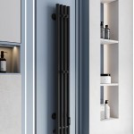 Полотенцесушитель электрический EWRIKA Пенелопа V 120х15 черный, матовый, вертикальный, узкий, с терморегулятором