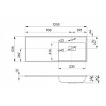 Раковина Aquaton Лайн 1200 правая, белая 1A72083KLF010 Раковина Aquaton Лайн 1200 правая, белая 1A72083KLF010