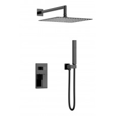 Душевая система Boheme Qubic 474-3-SGM с внутренней частью, shine gun metal графит глянец
