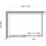 Душевой уголок BelBagno Uno 110х80 стекло прозрачное профиль хром AH 1 110/80 C Cr