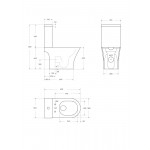 Унитаз-компакт BelBagno ACQUA-TOR BB2801CP-TOR/SC безободковый, с сиденьем и смывом TORNADO с бачком BB2801T