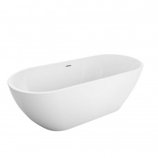 Акриловая ванна BelBagno Uno 170x75 см, отдельностоящая, белая, овальная, на ножках, со сливом-переливом BB701-1700-750-K