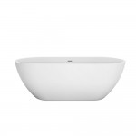 Акриловая ванна BelBagno Uno 170x75 см, отдельностоящая, белая, овальная, на ножках, со сливом-переливом BB701-1700-750-K