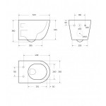 Унитаз подвесной Cezares Stylus STYLUS-TOR 2.0, с сиденьем, безободковый, со смывом TORNADO CZR-546-TH-TOR/SC Унитаз подвесной Cezares Stylus STYLUS-TOR 2.0, с сиденьем, безободковый, со смывом TORNADO CZR-546-TH-TOR/SC