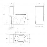 Унитаз-моноблок BelBagno TRE-TOR BB673CP-MN-TOR/SC с сиденьем и смывом TORNADO