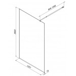 Душевая перегородка AM.PM Func W84WI-120-F1-MTE 120x200, профиль хром, стекло прозрачное