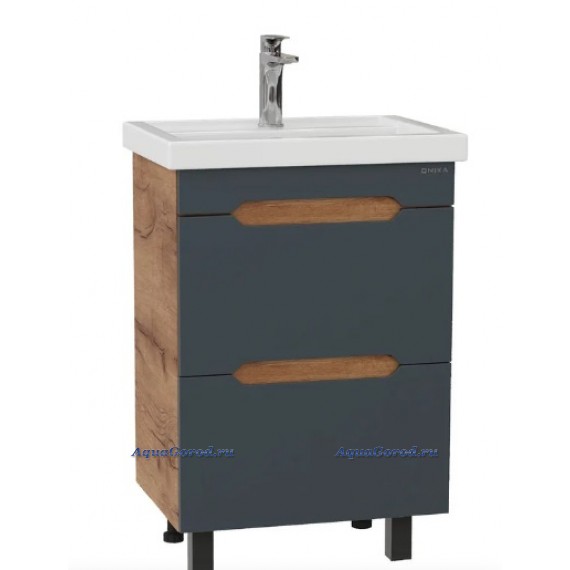 Тумба под раковину Onika Айленд 60 напольная, графит, дуб крафт золотой Тумба под раковину Onika Айленд 60 напольная, графит, дуб крафт золотой