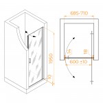 Душевая дверь RGW LE-003Gr 700 351200307-110 распашная, прозрачное стекло Душевая дверь RGW LE-003Gr 700 351200307-110 распашная, прозрачное стекло