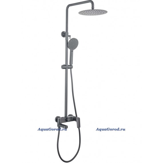 Душевая система AQUATEK Вега 3jet 250 мм оружейная сталь AQ2040BGM