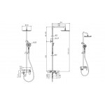 Душевая система AQUATEK Вега 3jet 250 мм оружейная сталь AQ2040BGM