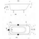Ванна акриловая Ravak Chrome Slim 180x80 см, пристенная, белая CE21300000