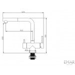 Смеситель для кухни Emar Quartz со встроенным фильтром для питьевой воды белый матовый ЕСВ 7017