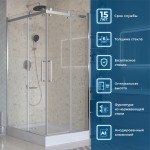 Душевой уголок BelBagno Marino 2 AH-2-120/90-C-CR 120x90, профиль хром, стекло прозрачное Душевой уголок BelBagno Marino 2 AH-2-120/90-C-CR 120x90, профиль хром, стекло прозрачное