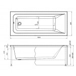 Ванна акриловая STWORKI Стокгольм 165x70 см, встраиваемая, белая, с каркасом Ванна акриловая STWORKI Стокгольм 165x70 см, встраиваемая, белая, с каркасом