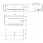 Ванна акриловая STWORKI Ларвик 170x70 см, пристенная, белая Ванна акриловая STWORKI Ларвик 170x70 см, пристенная, белая