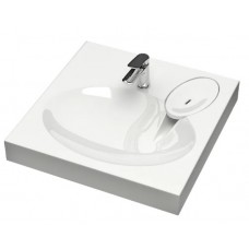 Раковина над стиральной машиной Reflexion Gamma RX6060GM 59 глянцевая белая, прямоугольная, с комплектом кронштейнов