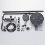 Душевая система Shevanik S4336T, оружейная сталь