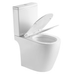 Унитаз-компакт безободковый с сиденьем микролифт Azario LEO TORNADO FLUSHING белый AZ-1253CT