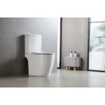 Унитаз-компакт безободковый с сиденьем микролифт Azario LEO TORNADO FLUSHING белый AZ-1253CT