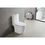 Унитаз-компакт безободковый с сиденьем микролифт Azario LEO TORNADO FLUSHING белый AZ-1253CT