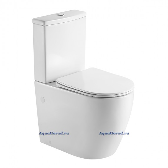 Унитаз-компакт безободковый с сиденьем микролифт Azario LUMA TORNADO FLUSHING белый AZ-1253ST
