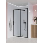Душевая дверь Veconi Evo 100 B 170х195 прозрачное стекло профиль черный матовый E1-B-170-01-C9