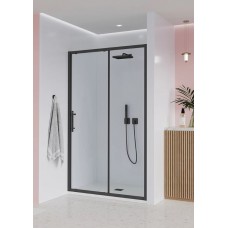 Душевая дверь Veconi Evo 100 B 170х195 прозрачное стекло профиль черный матовый E1-B-170-01-C9