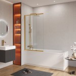 Шторка на ванну Cezares Slider 90 прозрачное стекло профиль золото SLIDER-VF-11-90/150-C-BORO