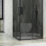 Душевой уголок Maybahglass 100х100 стекло тонированное профиль черный матовый MGY-1334-6
