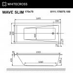 Ванна акриловая WHITECROSS Wave Slim 170x75 белый 0111.170075.100