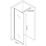 Душевая перегородка Berges Sky Black 100 тонированное стекло черный матовый профиль 064014
