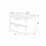 Тумба с раковиной Iddis Slide X подвесная 80 белый SLX80W0i95K
