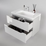Тумба с раковиной Style Line Марелла 80 подвесная белый матовый СС-00002410/СС-00002376