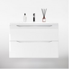 Тумба с раковиной Style Line Марелла 80 подвесная белый глянец 673189