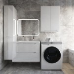Тумба с раковиной Style Line Марелла 80 подвесная белый матовый СС-00002410/СС-00002376