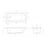 Ванна акриловая Cezares Eco 155x70 белый ECO-155-70-41-W37