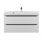 Тумба с раковиной Uperwood Tanos 100 подвесная матовый белый/графит TR-682106