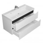 Тумба с раковиной Uperwood Tanos 100 подвесная матовый белый/графит TR-682106