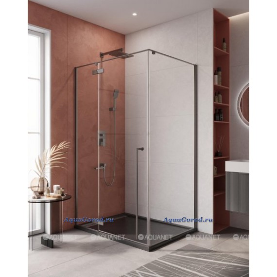 Душевой уголок Cezares 120х90 распашной прозрачное стекло профиль сталь LINER-AH-1-120/90-C-GM-L Душевой уголок Cezares 120х90 распашной прозрачное стекло профиль сталь LINER-AH-1-120/90-C-GM-L