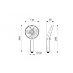 Ручной душ AQUATEK Лугано 3jet хром AQ2201CR 