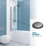 Шторка на ванну Kubele 50x148 бесцветное стекло профиль хром матовый DE020P601N