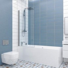 Шторка на ванну Kubele 50x148 бесцветное стекло профиль хром матовый DE020P601N