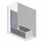 Шторка на ванну Kubele 50x148 бесцветное стекло профиль хром матовый DE020P601N