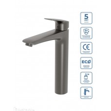 Cмеситель BelBagno для накладных раковин без донного клапана оружейная сталь DUE-LMC-GM-W0