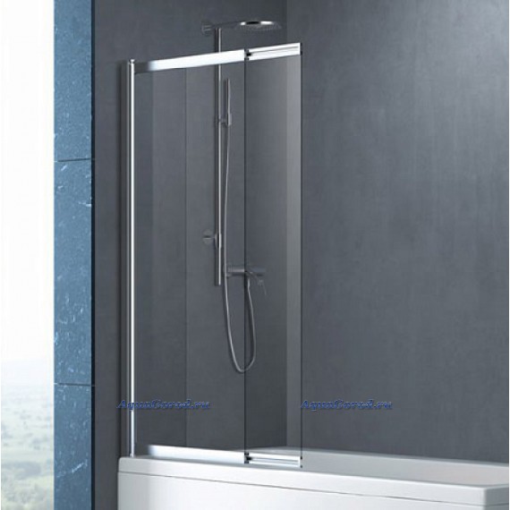 Душевая шторка на ванну CEZARES SLIDER с фиксированным креплением одной створки SLIDER-FIX-VF-11-90/150-C-Cr