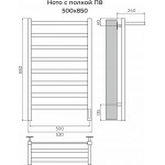 Полотенцесушитель электрический Terminus Ното с полкой П8 500х850 хром 4670078559258 Полотенцесушитель электрический Terminus Ното с полкой П8 500х850 хром 4670078559258